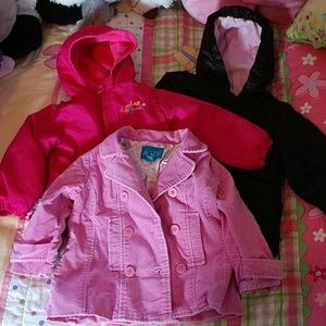 Lot of 3 toddler girl jackets size 18 months
